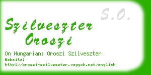 szilveszter oroszi business card